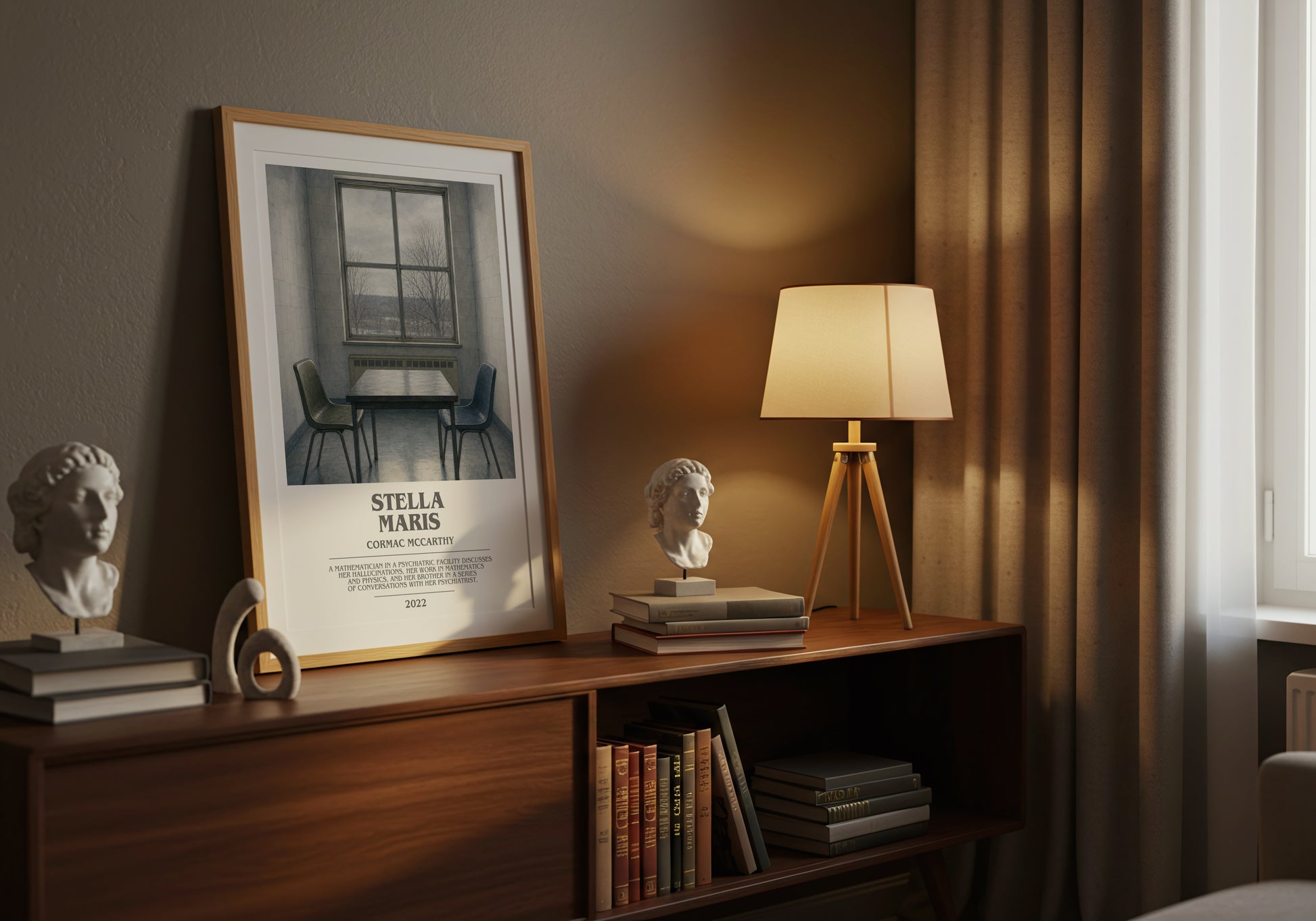 Stella Maris bookish book poster framed on wall – literary fiction wall art