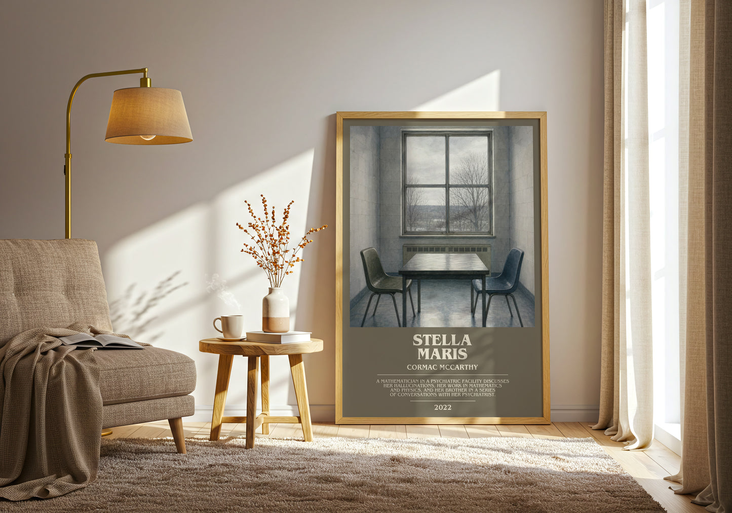 Stella Maris bookish print on bookshelf – Cormac Mccarthy fan gift
