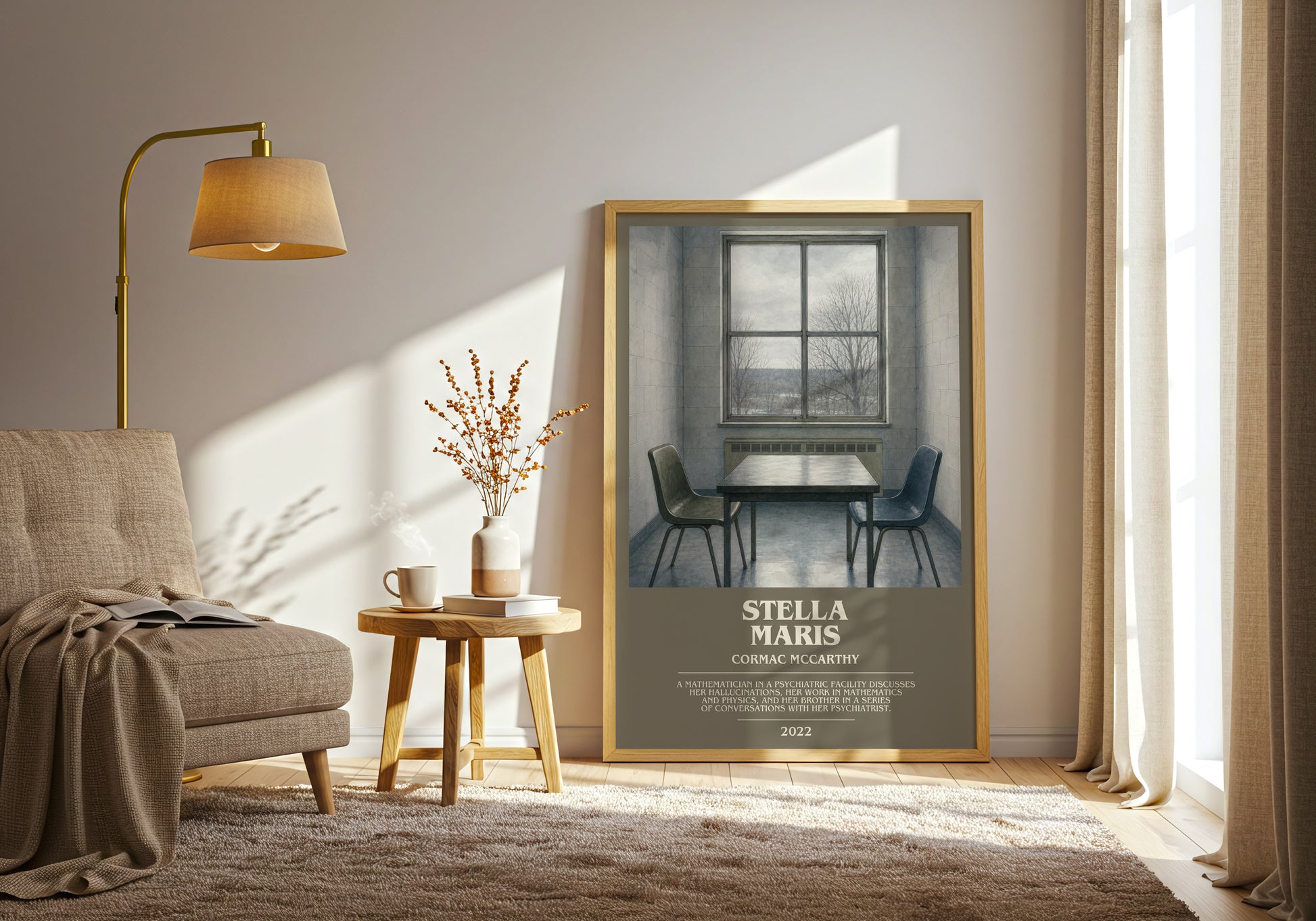 Stella Maris bookish print on bookshelf – Cormac Mccarthy fan gift