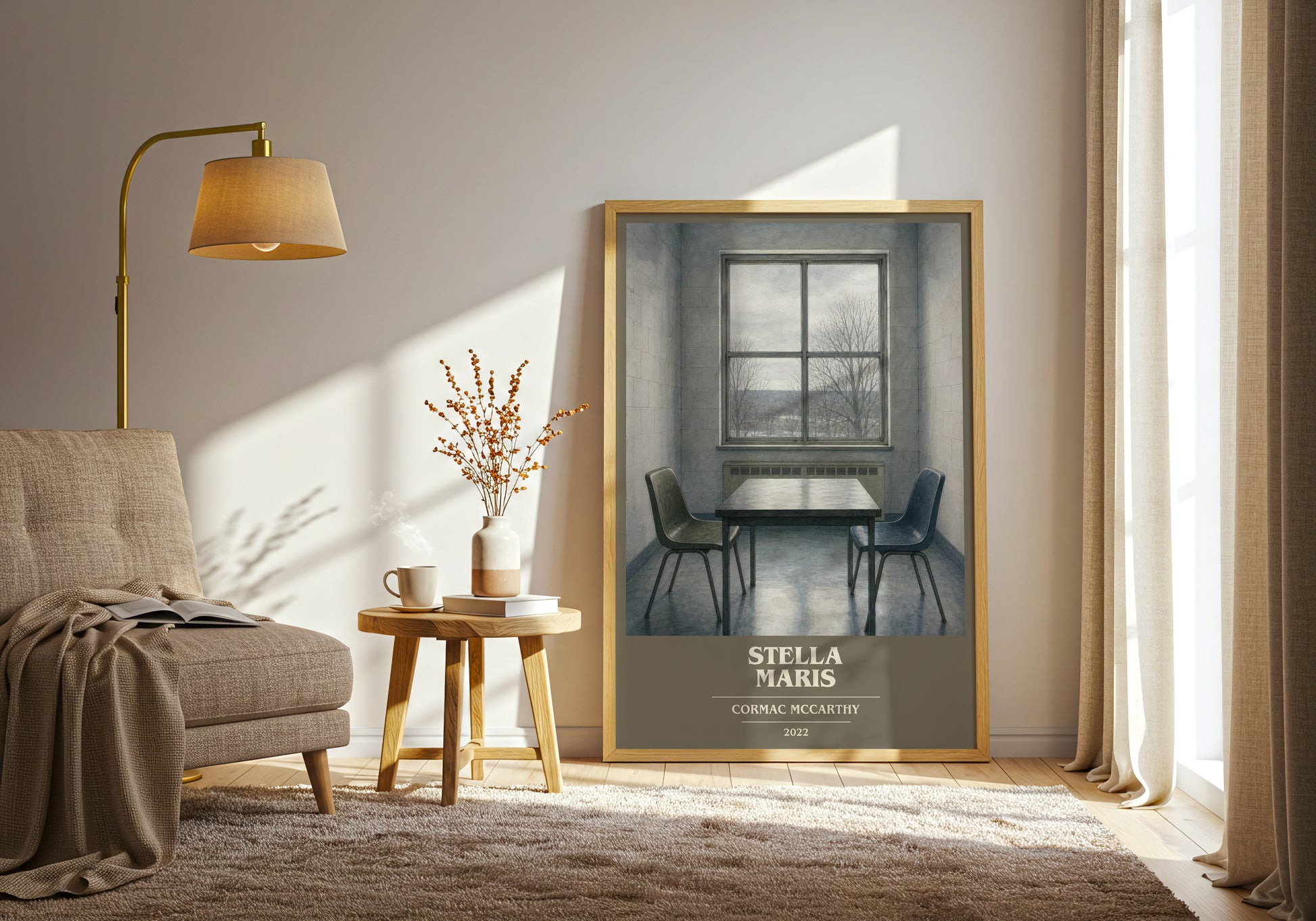 Stella Maris book cover print on bookshelf – Cormac Mccarthy fan gift