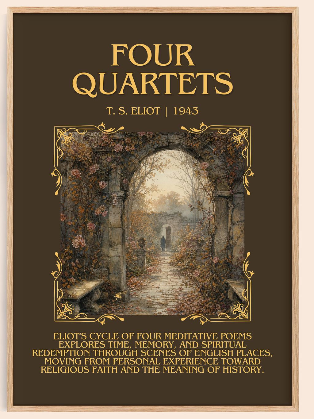 Four Quartets Minimalist Book Poster by T. S. Eliot – book poster