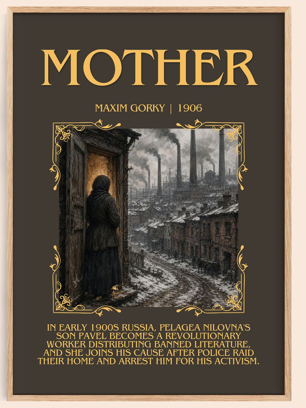 Mother Minimalist Book Poster by Maxim Gorky – book poster