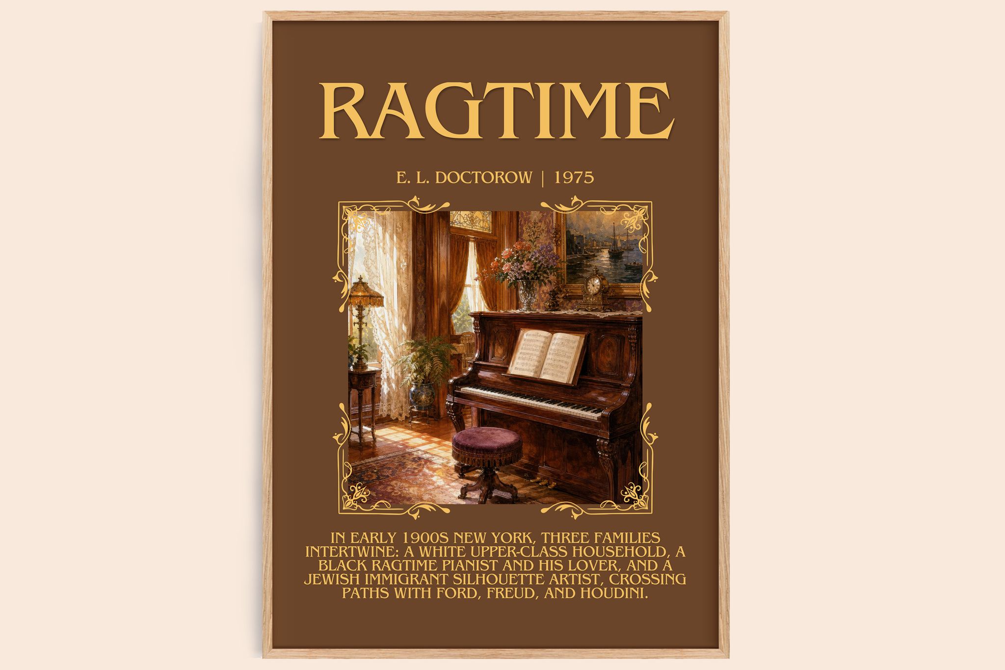 Ragtime Minimalist Book Poster by E. L. Doctorow