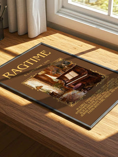 Ragtime Minimalist Book Poster by E. L. Doctorow – print on a sunlit desk