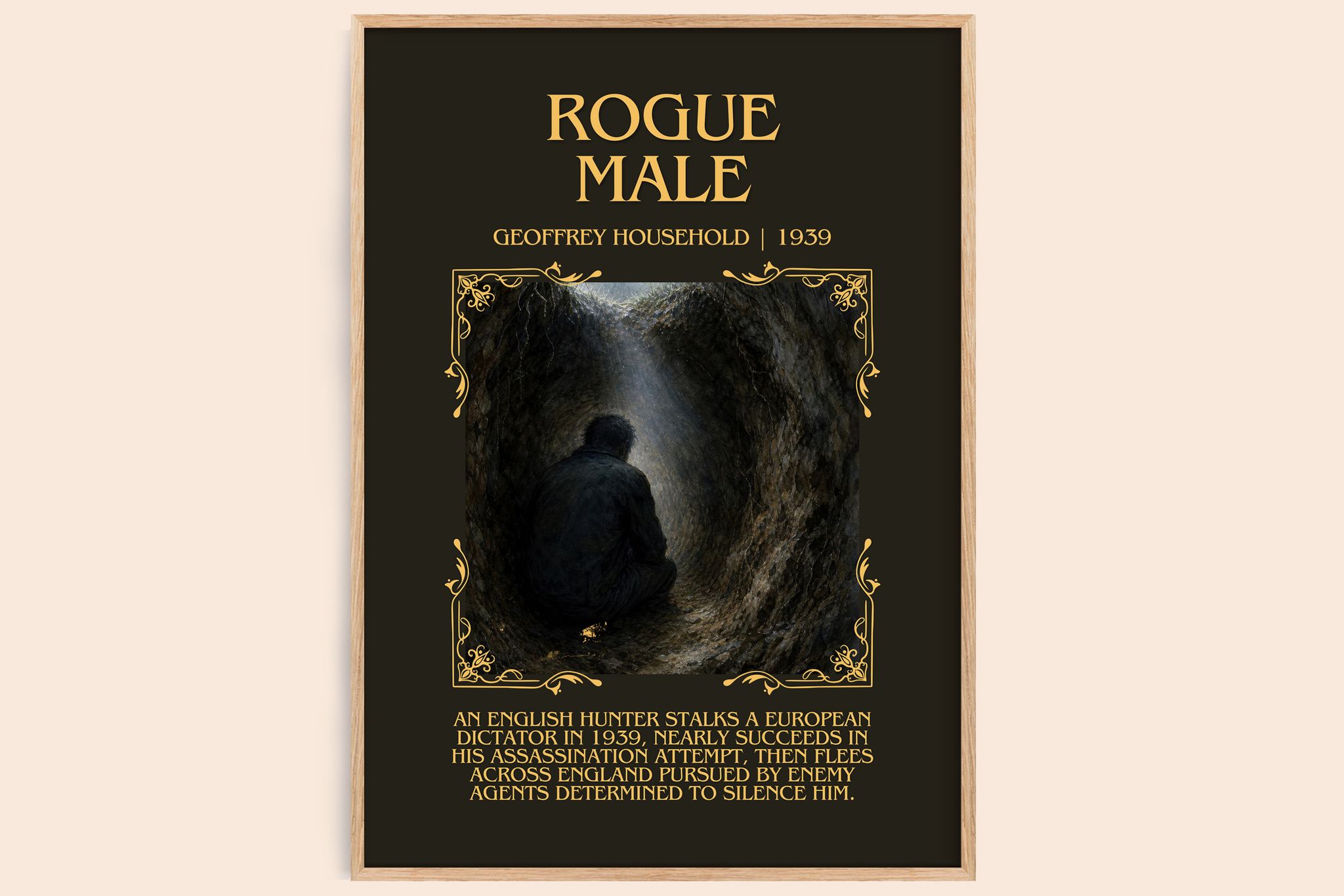 Rogue Male Minimalist Book Poster by Geoffrey Household
