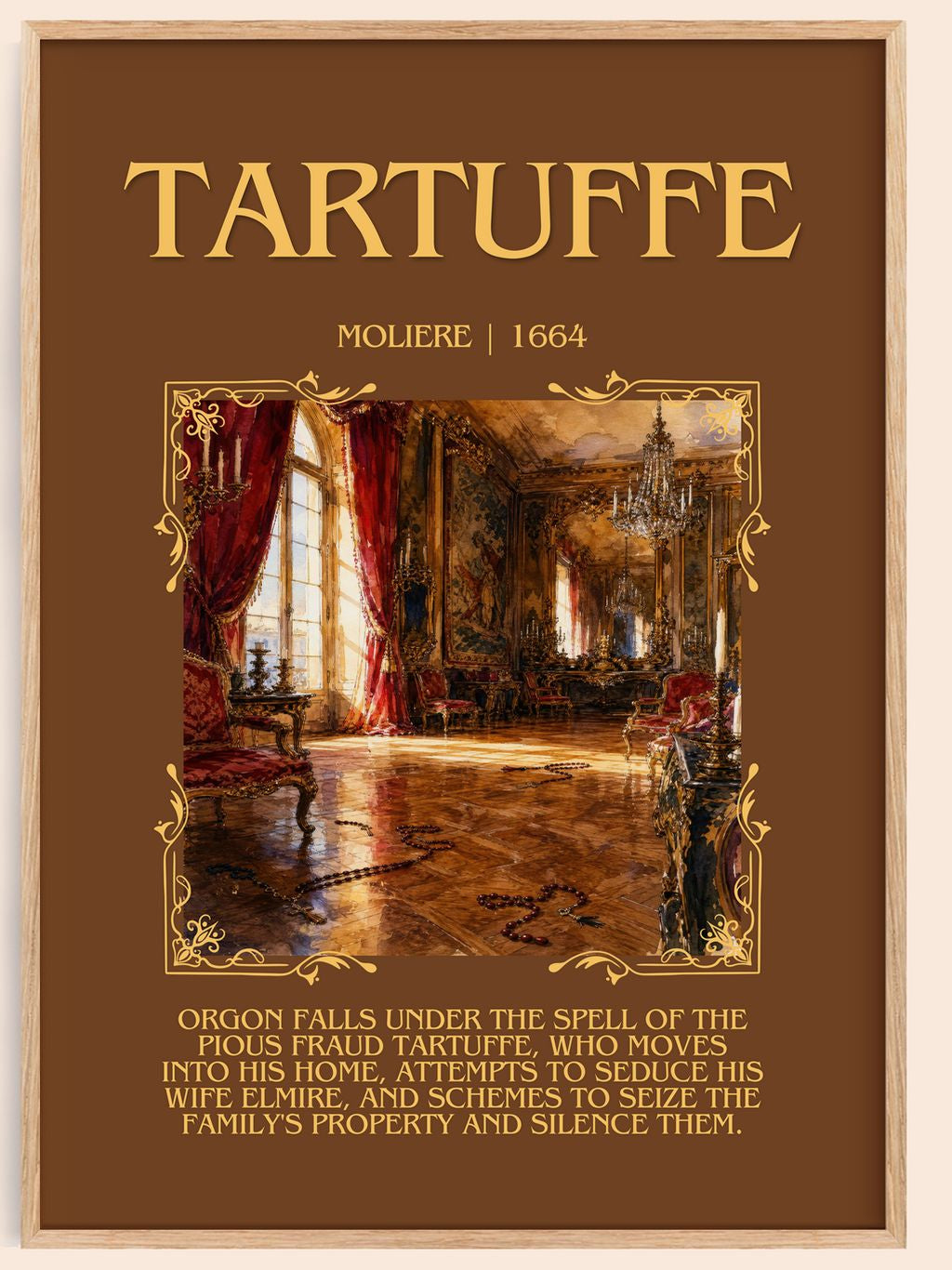 Tartuffe Minimalist Book Poster by Molière – book poster