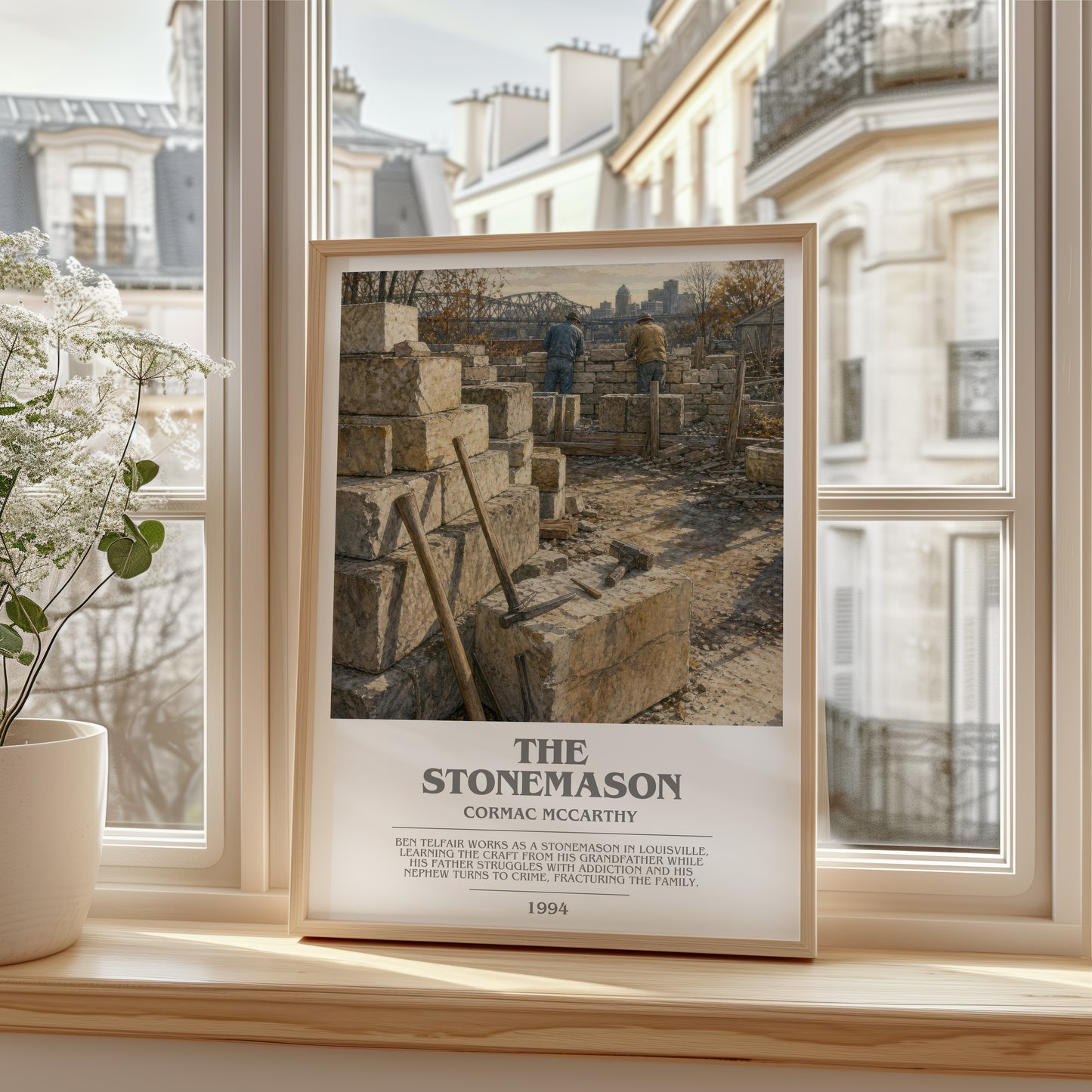 The Stonemason bookish poster colour and style options – Cormac Mccarthy book art
