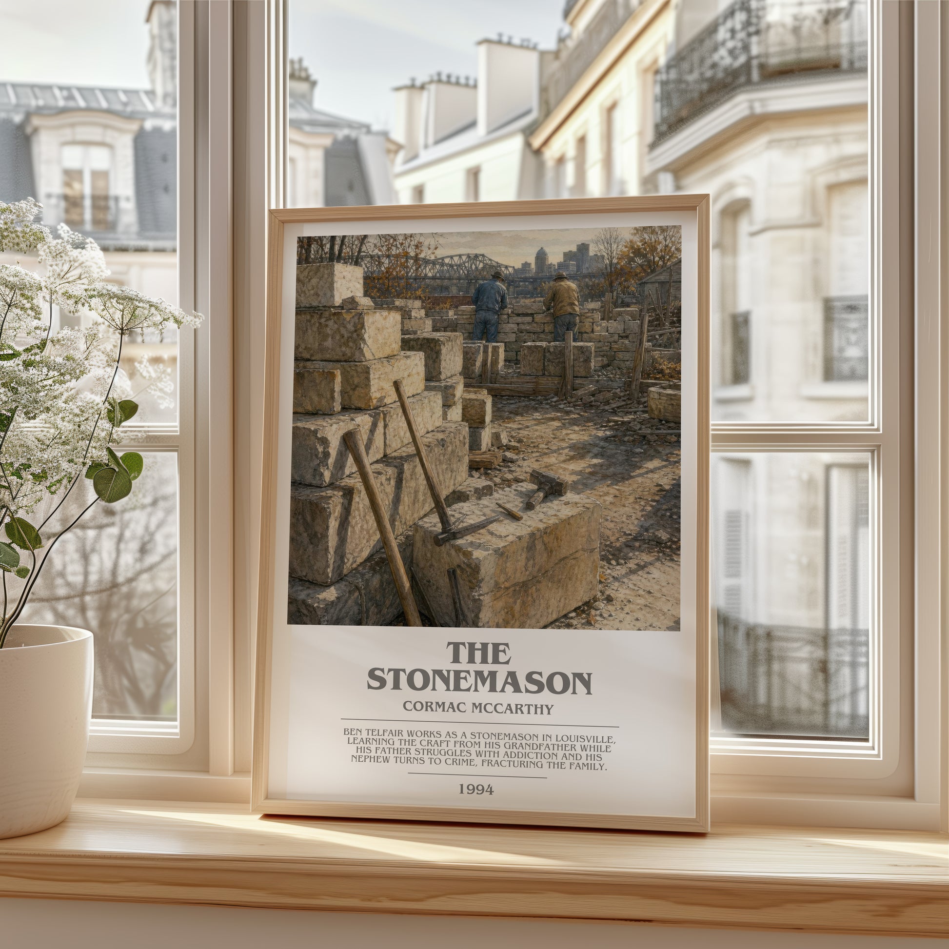The Stonemason bookish poster colour and style options – Cormac Mccarthy book art