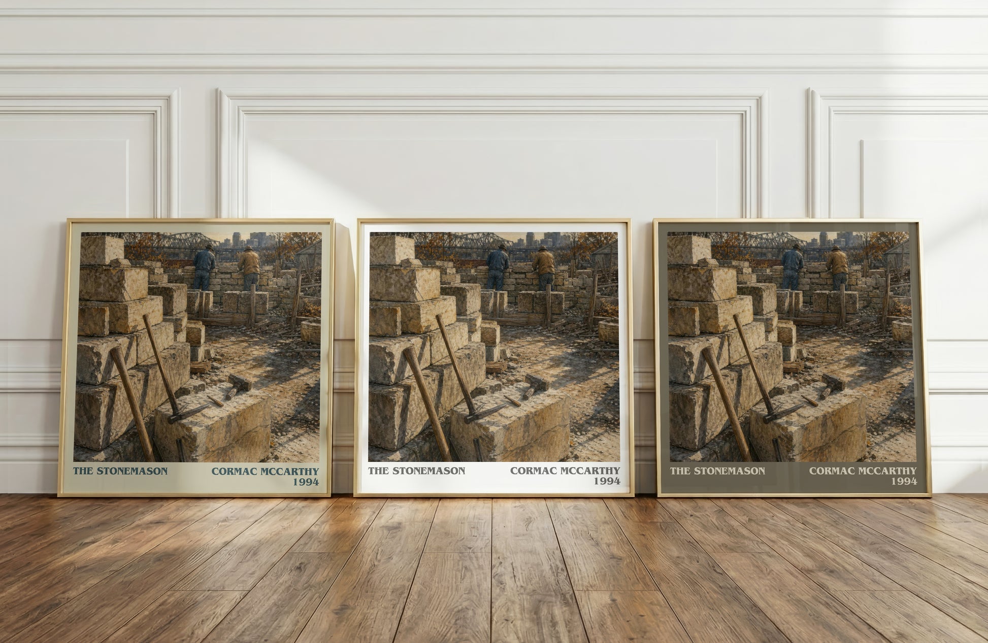 The Stonemason literary art print colour and style options – Cormac Mccarthy book art
