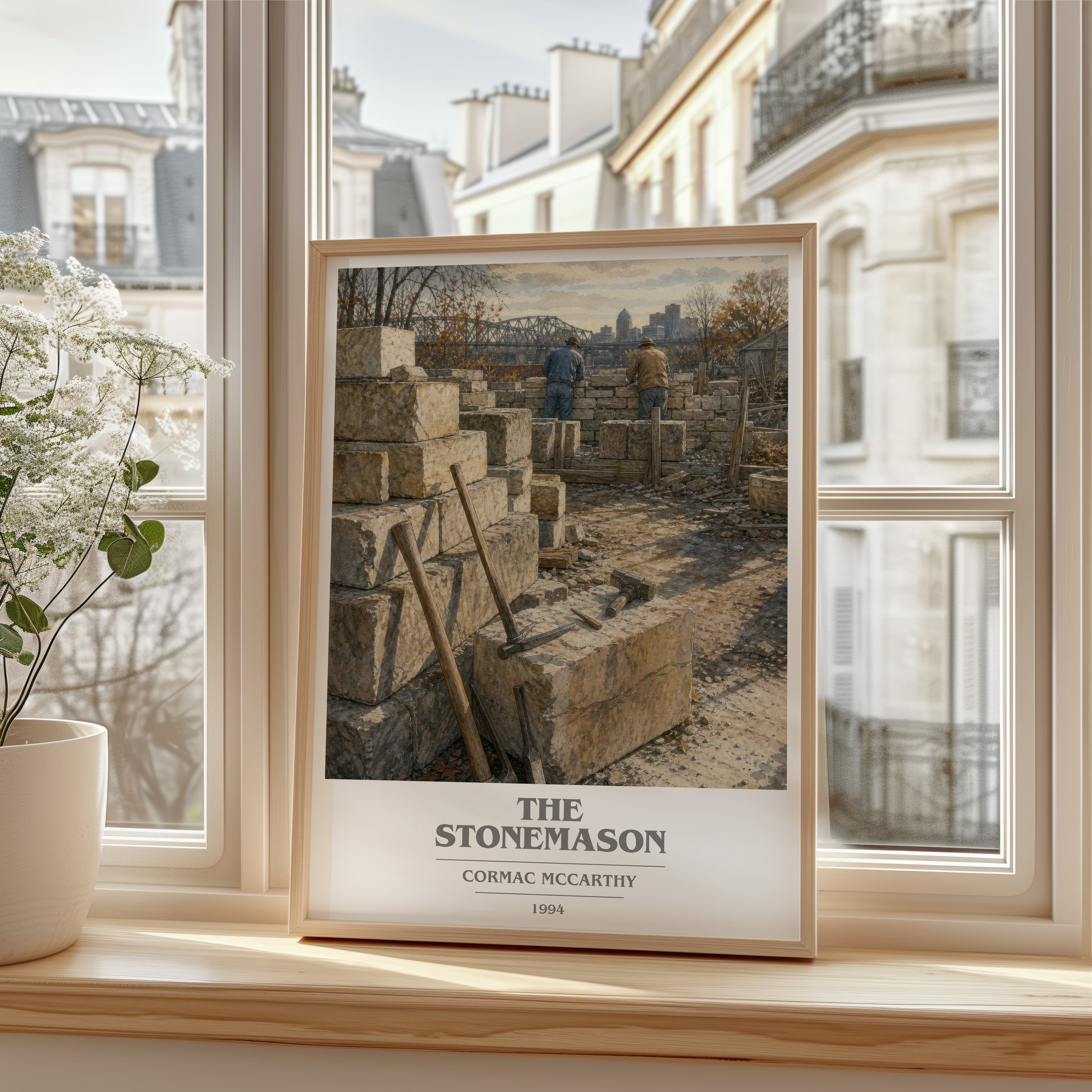 The Stonemason book cover poster colour and style options – Cormac Mccarthy book art