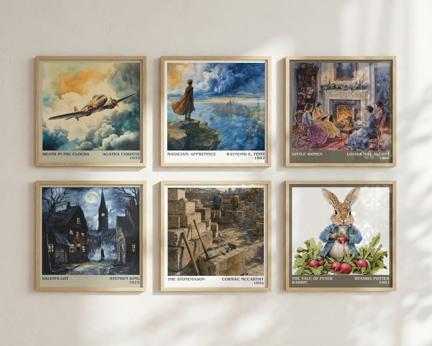 The Stonemason literary print framed by window – literary home decor
