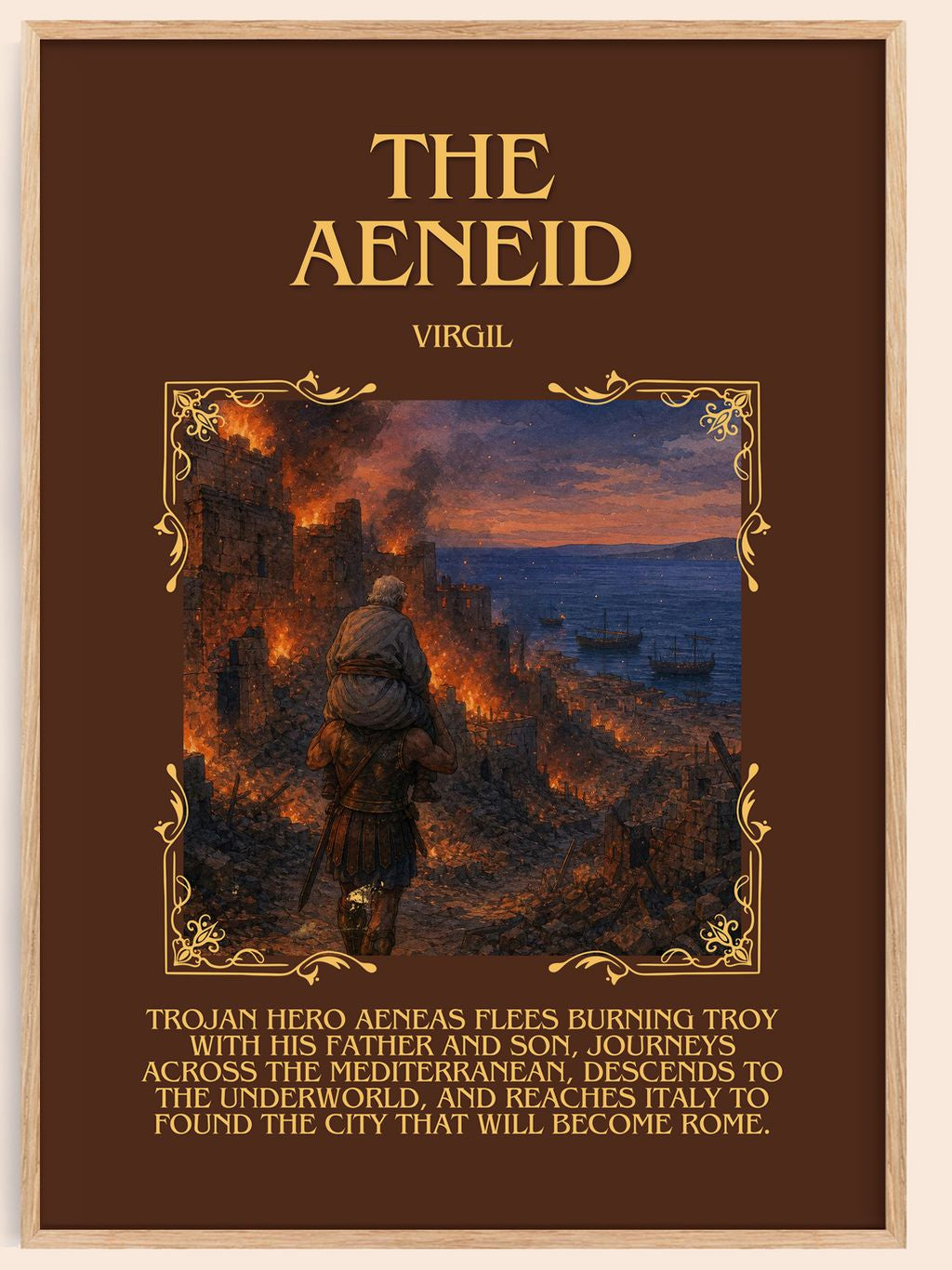 The Aeneid Minimalist Book Poster by Virgil – book poster