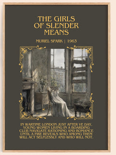 The Girls of Slender Means Minimalist Book Poster by Muriel Spark – book poster