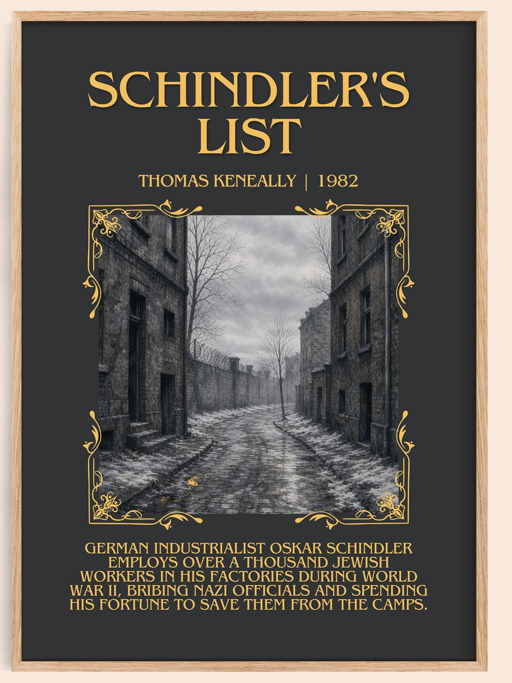 Schindler's List Minimalist Book Poster by Thomas Keneally – book poster