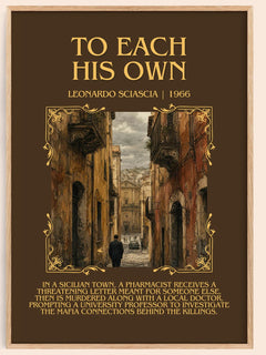 To Each His Own Minimalist Book Poster by Leonardo Sciascia – book poster
