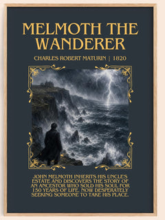 Melmoth the Wanderer Minimalist Book Poster by Charles Robert Maturin – book poster
