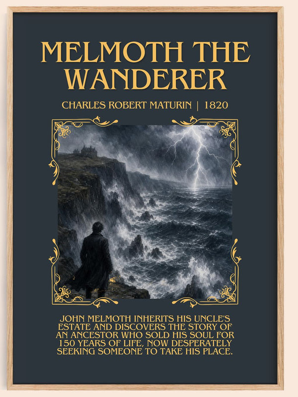 Melmoth the Wanderer Minimalist Book Poster by Charles Robert Maturin – book poster