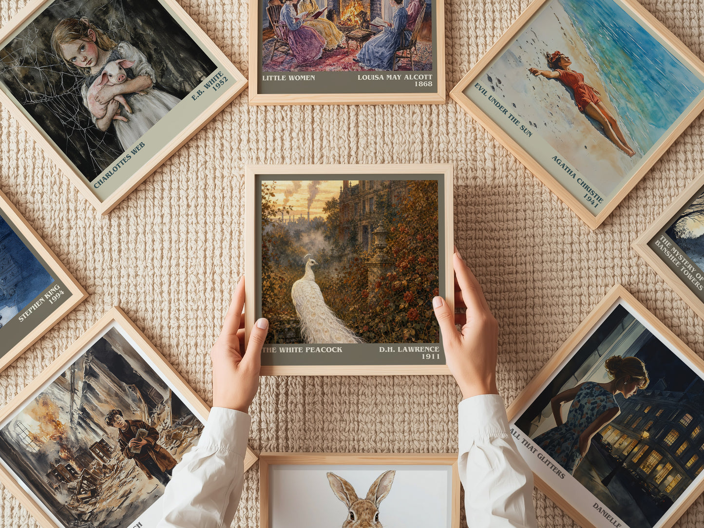 The White Peacock literary book poster framed on wall – literary fiction wall art