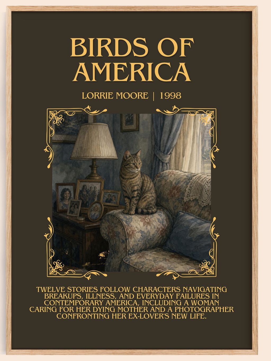 Birds of America Minimalist Book Poster by Lorrie Moore – book poster