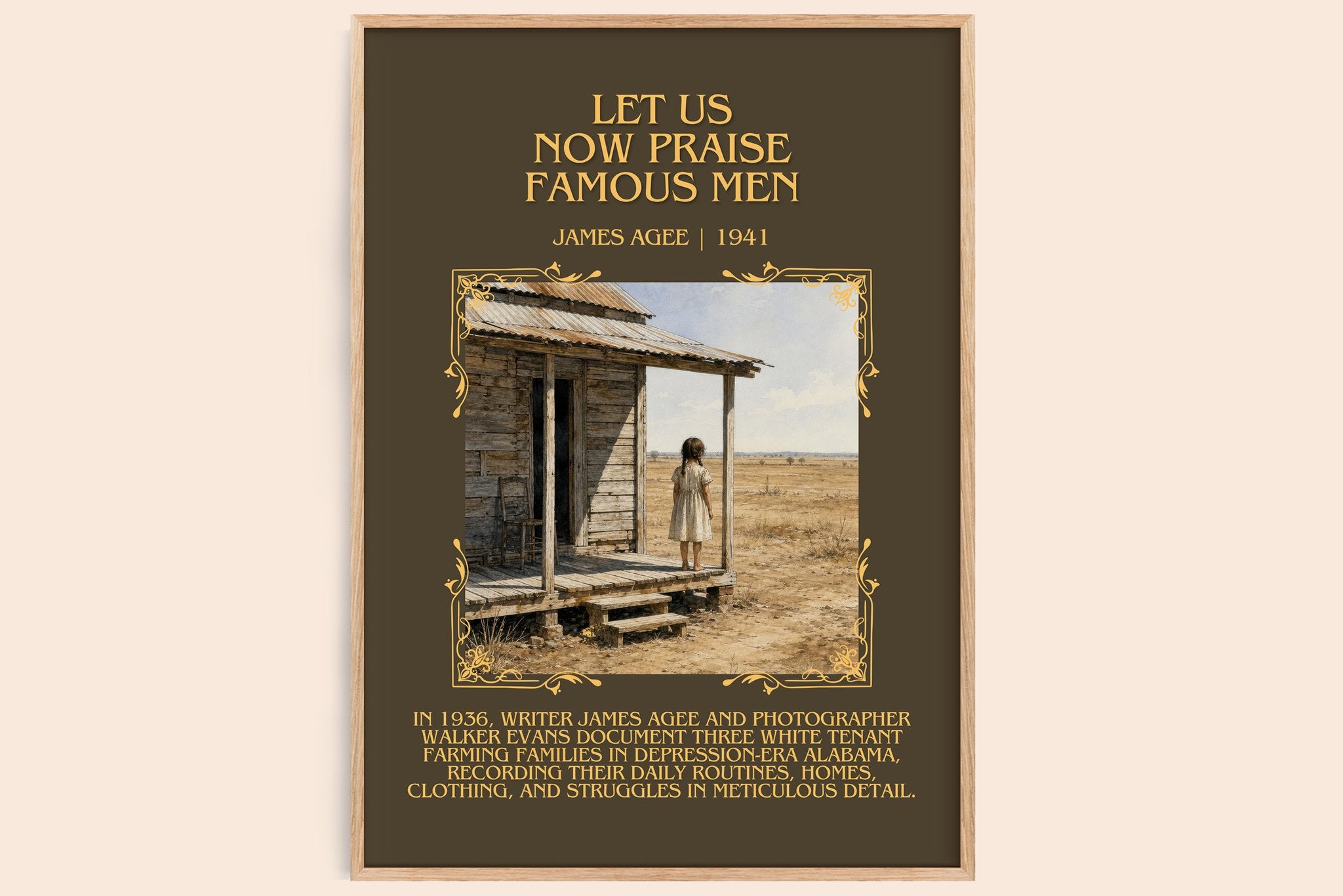 Let Us Now Praise Famous Men Minimalist Book Poster by James Agee