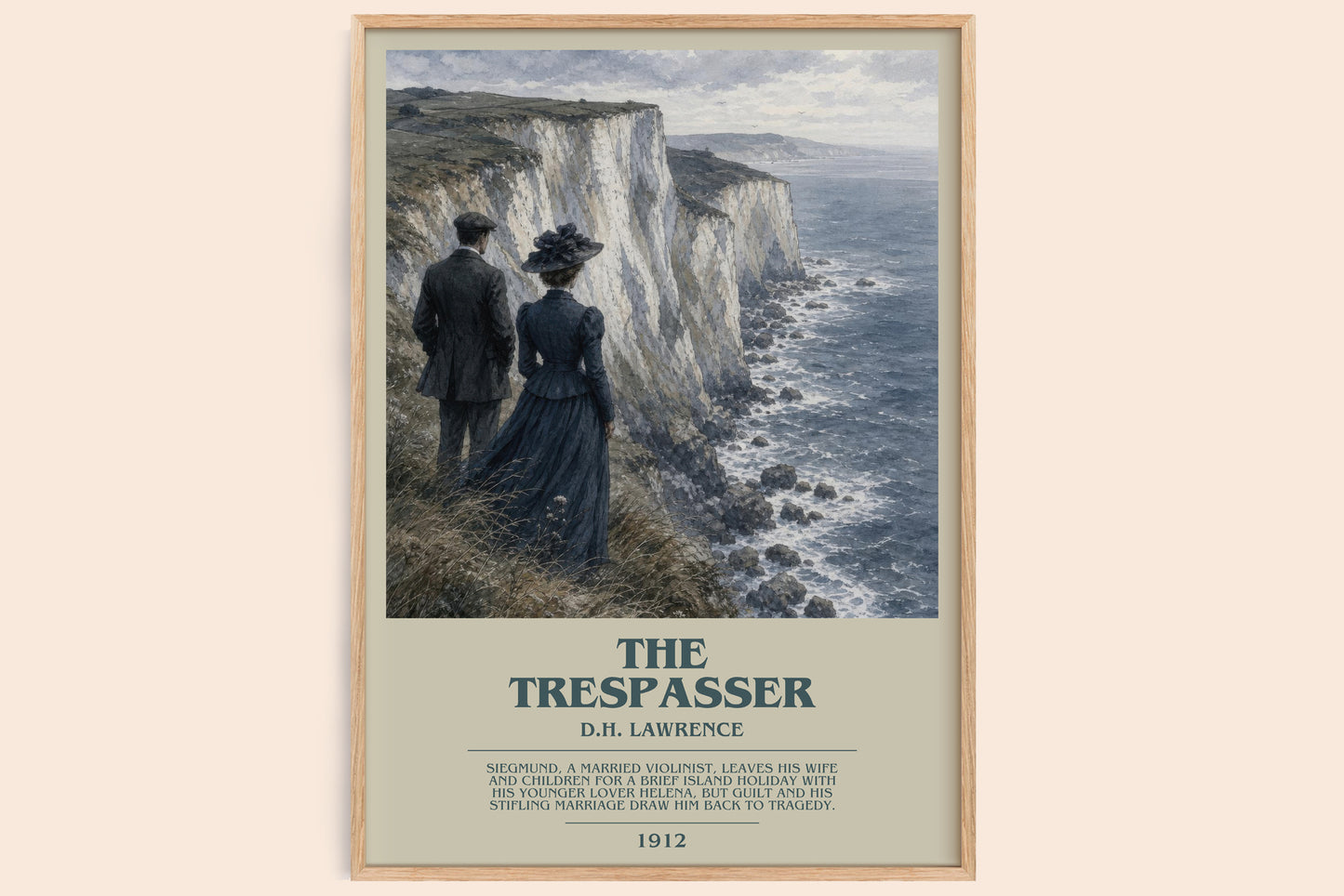 The Trespasser bookish book poster by D.H. Lawrence – framed literary art print