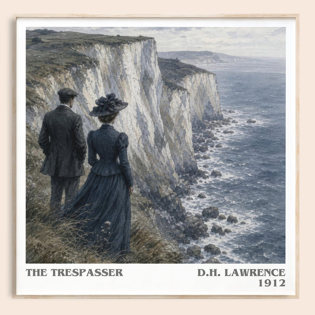 The Trespasser literary book poster by D.H. Lawrence – framed literary art print