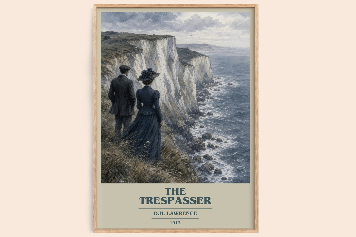 The Trespasser book cover book poster by D.H. Lawrence – framed literary art print