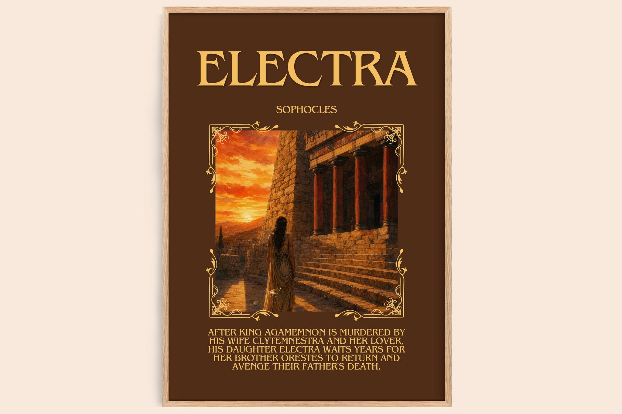 Electra Minimalist Book Poster by Sophocles