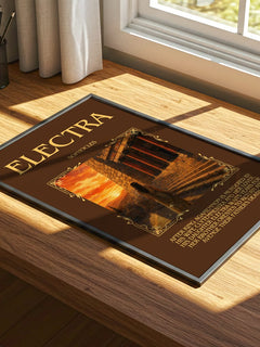 Electra Minimalist Book Poster by Sophocles – print on a sunlit desk
