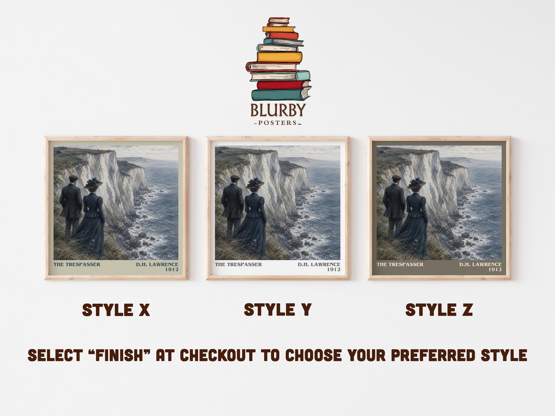 The Trespasser literary print in frame leaning in hallway – classic literature wall art