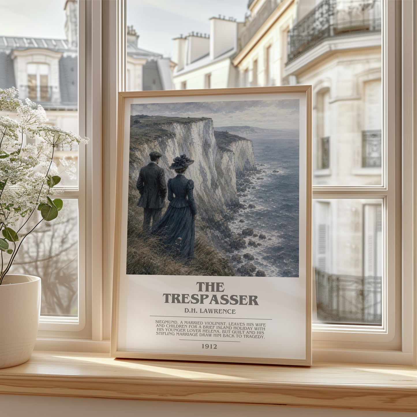 The Trespasser bookish poster colour and style options – D.H. Lawrence book art