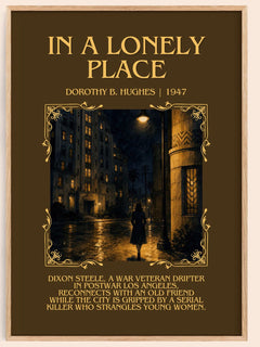 In A Lonely Place Minimalist Book Poster by Dorothy B. Hughes – book poster
