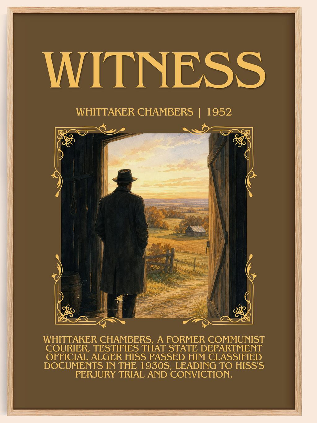 Witness Minimalist Book Poster by Whittaker Chambers – book poster