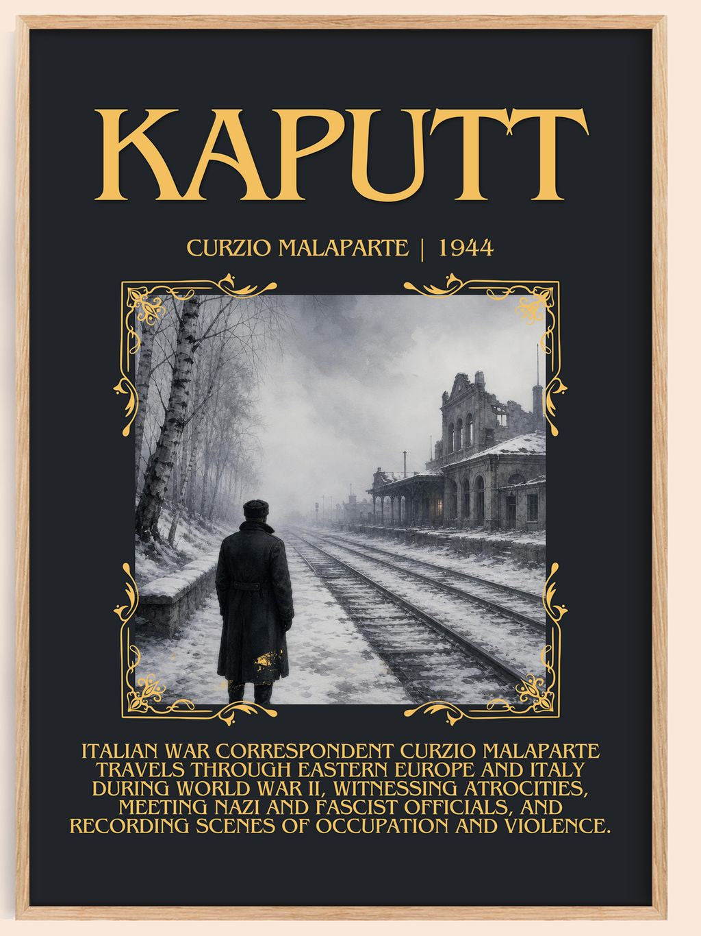 Kaputt Minimalist Book Poster by Curzio Malaparte – book poster