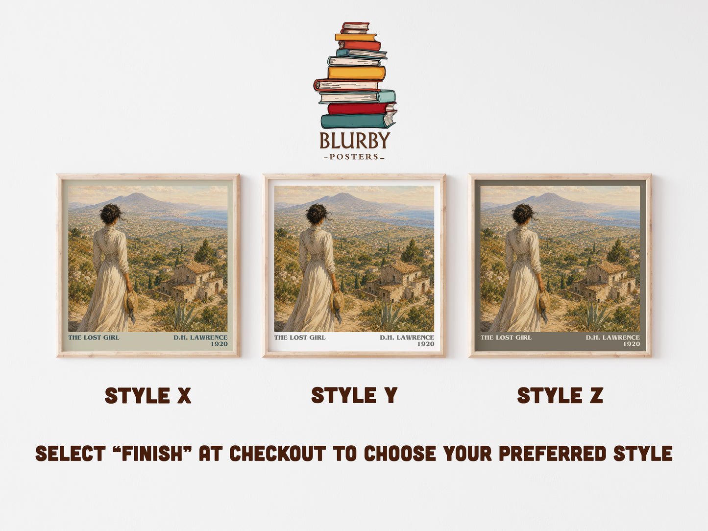 The Lost Girl literary print in frame leaning in hallway – literary fiction wall art