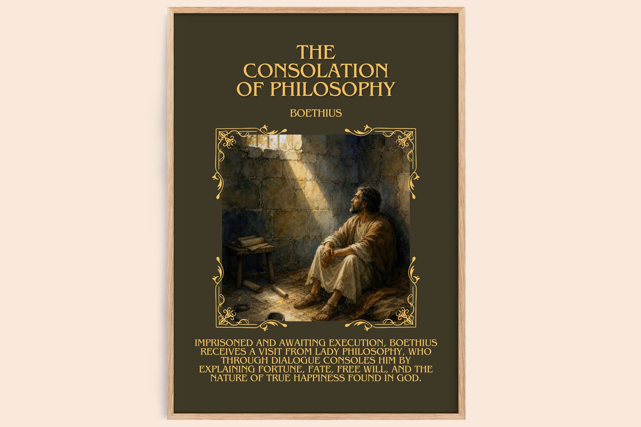 The Consolation of Philosophy Minimalist Book Poster by Boethius