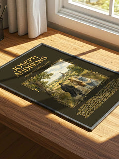 Joseph Andrews Minimalist Book Poster by Henry Fielding – print on a sunlit desk