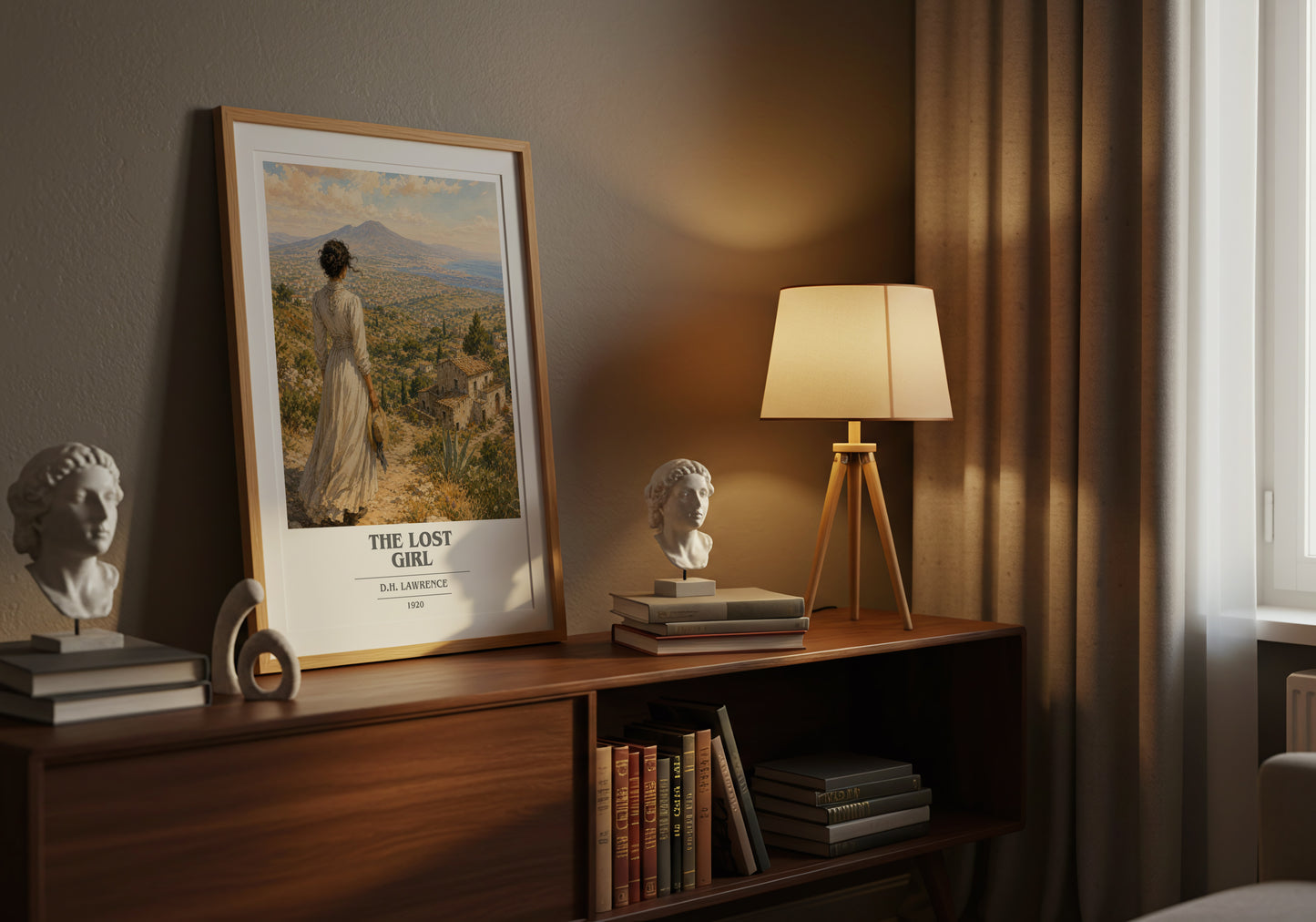 The Lost Girl book cover book poster framed on wall – literary fiction wall art