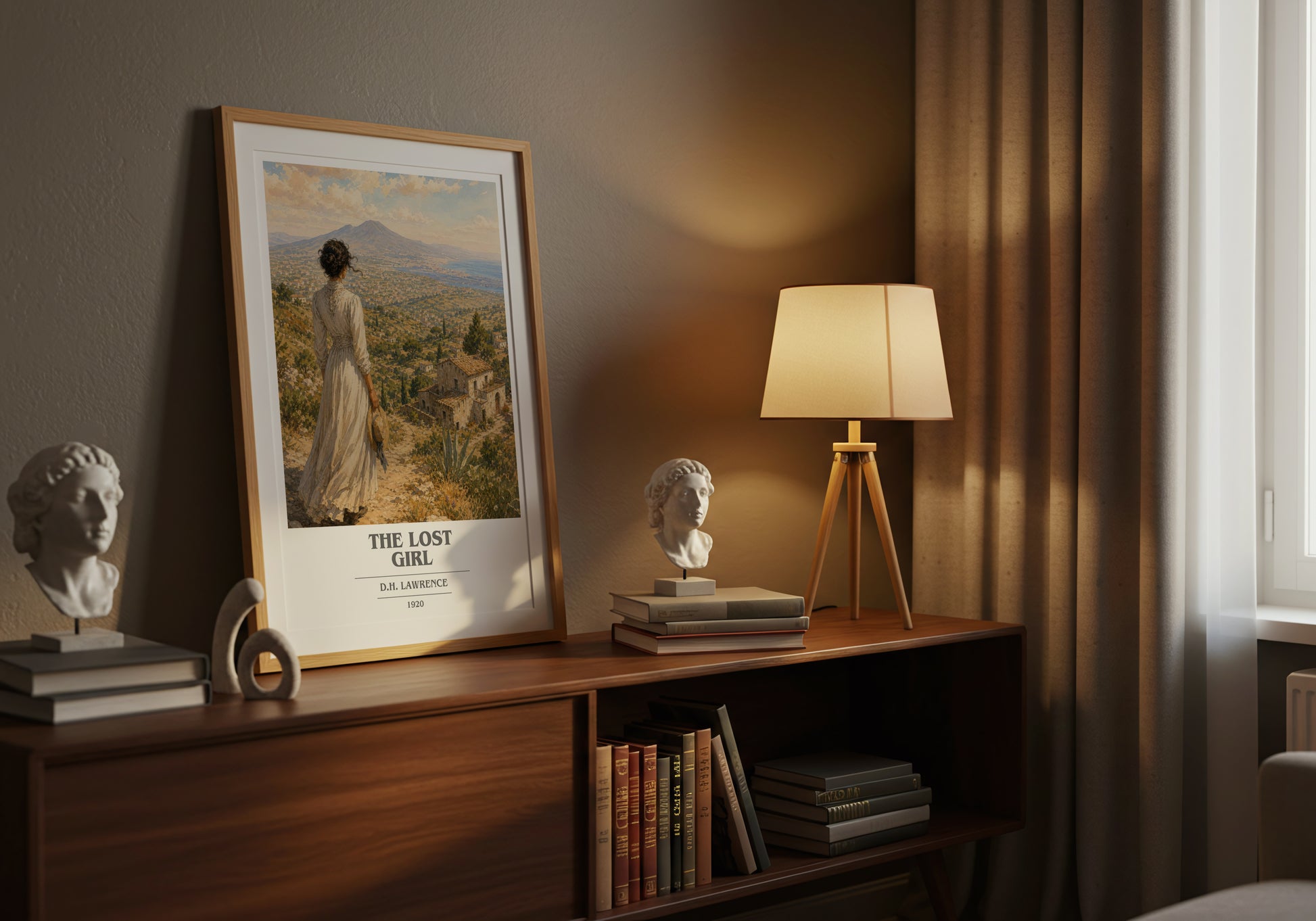 The Lost Girl book cover book poster framed on wall – literary fiction wall art