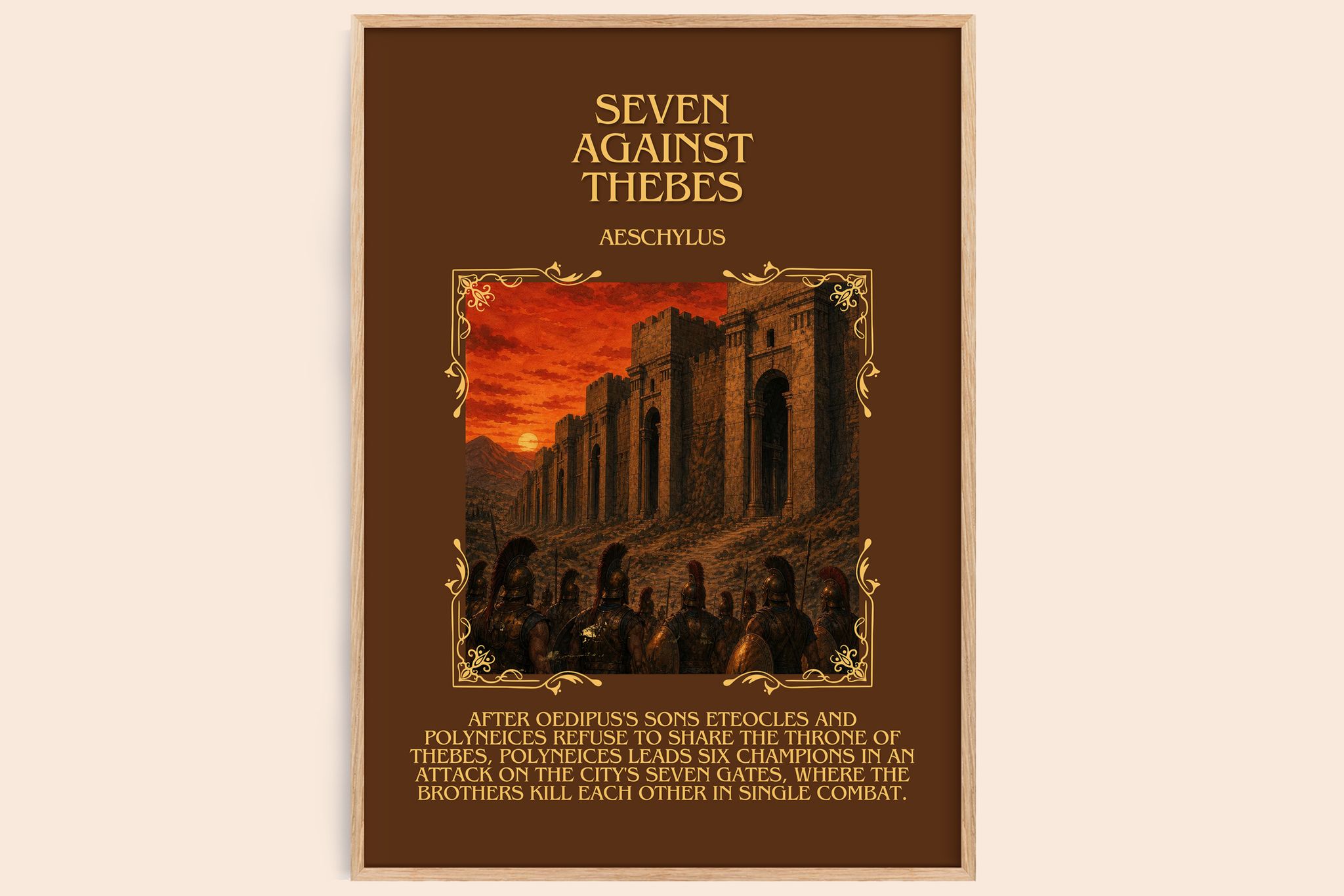 Seven Against Thebes Minimalist Book Poster by Aeschylus