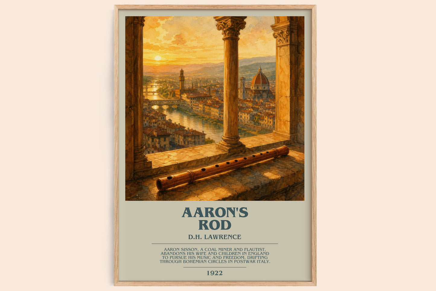 Aaron'S Rod bookish book poster by D.H. Lawrence – framed literary art print