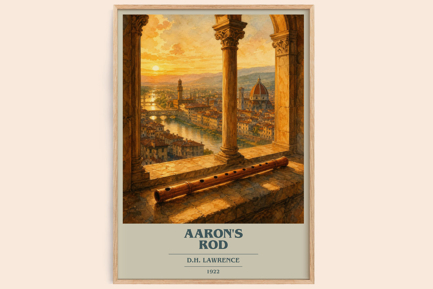 Aaron'S Rod book cover book poster by D.H. Lawrence – framed literary art print