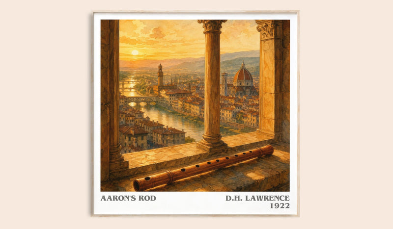 Aaron'S Rod literary book poster by D.H. Lawrence – framed literary art print