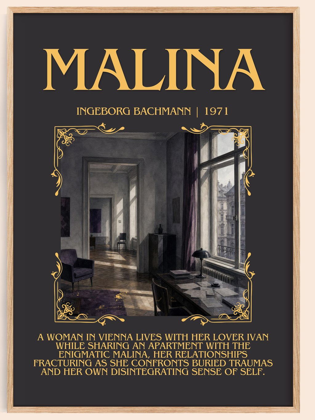 Malina Minimalist Book Poster by Ingeborg Bachmann – book poster