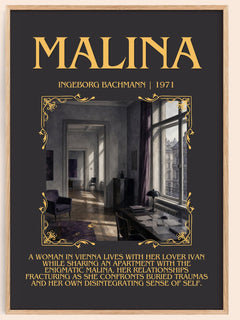 Malina Minimalist Book Poster by Ingeborg Bachmann – book poster
