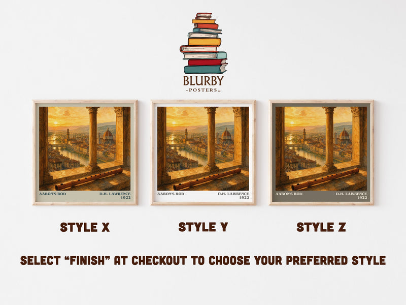 Aaron'S Rod literary print in frame leaning in hallway – classic literature wall art