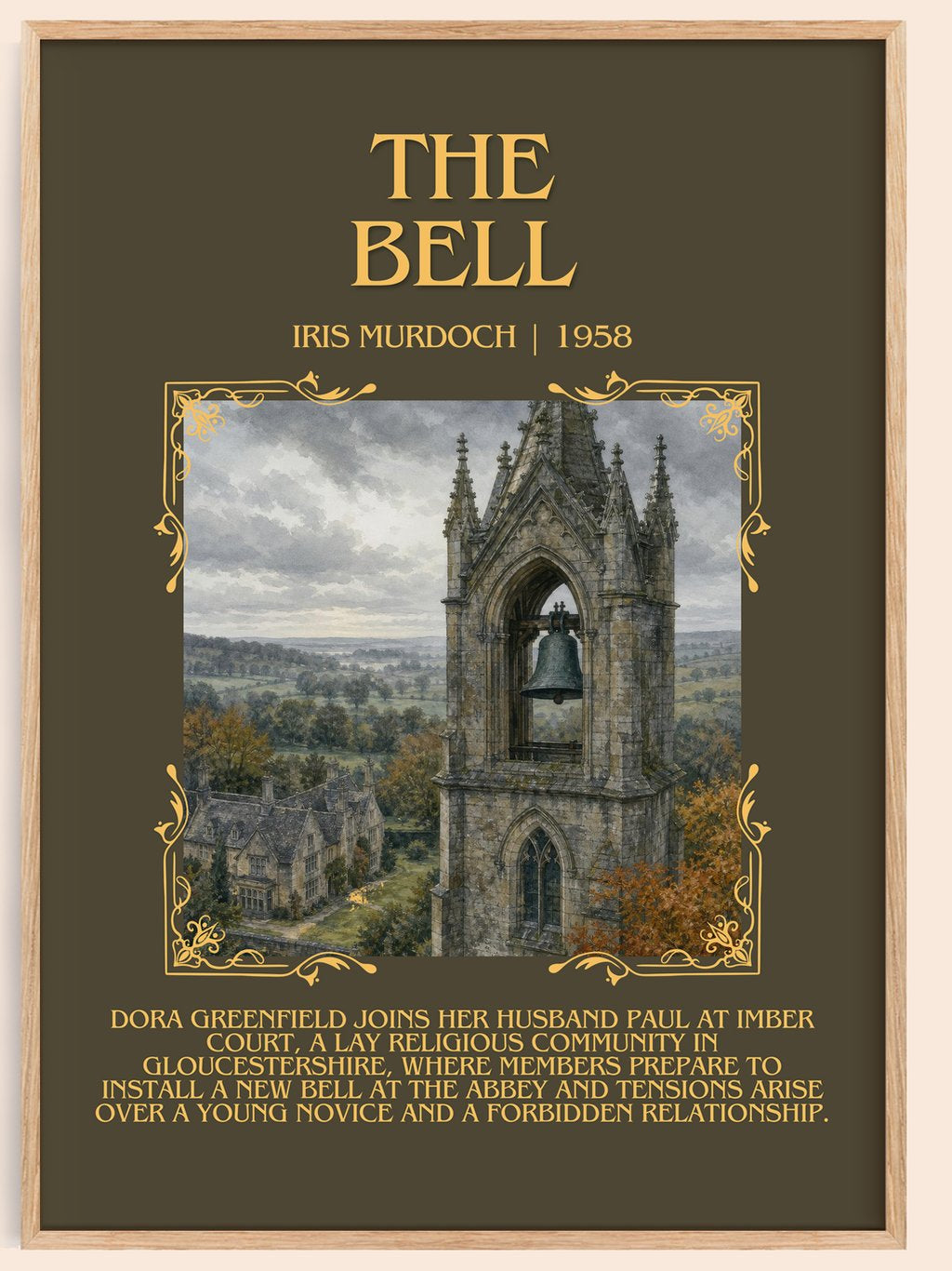 The Bell Minimalist Book Poster by Iris Murdoch – book poster