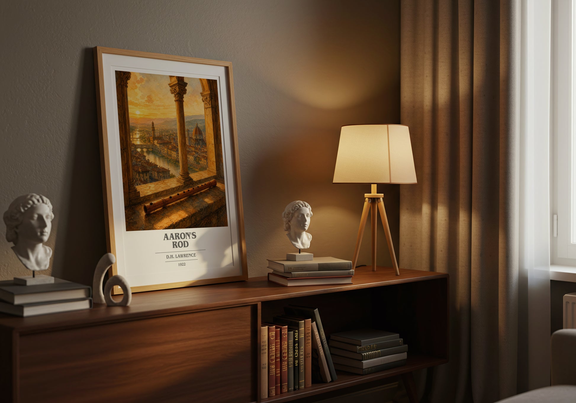 Aaron'S Rod book cover book poster framed on wall – classic literature wall art