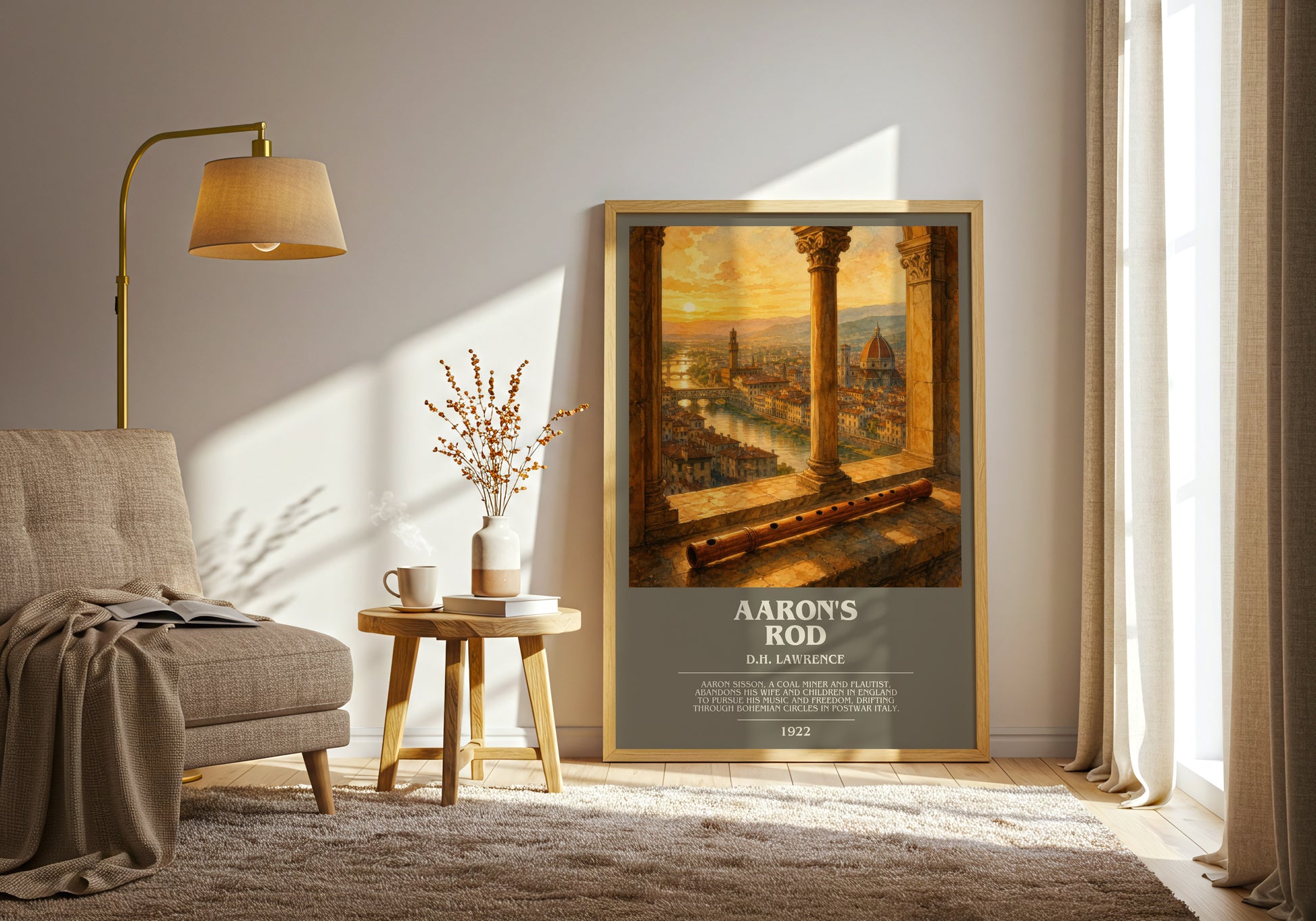 Aaron'S Rod bookish print on bookshelf – D.H. Lawrence fan gift