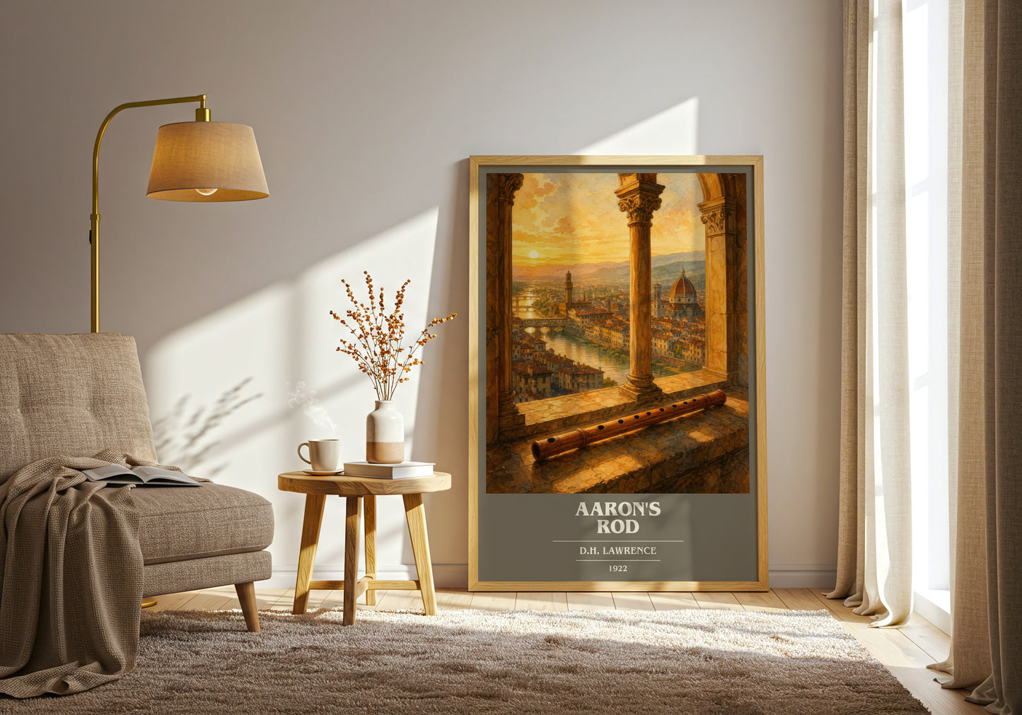 Aaron'S Rod book cover print on bookshelf – D.H. Lawrence fan gift